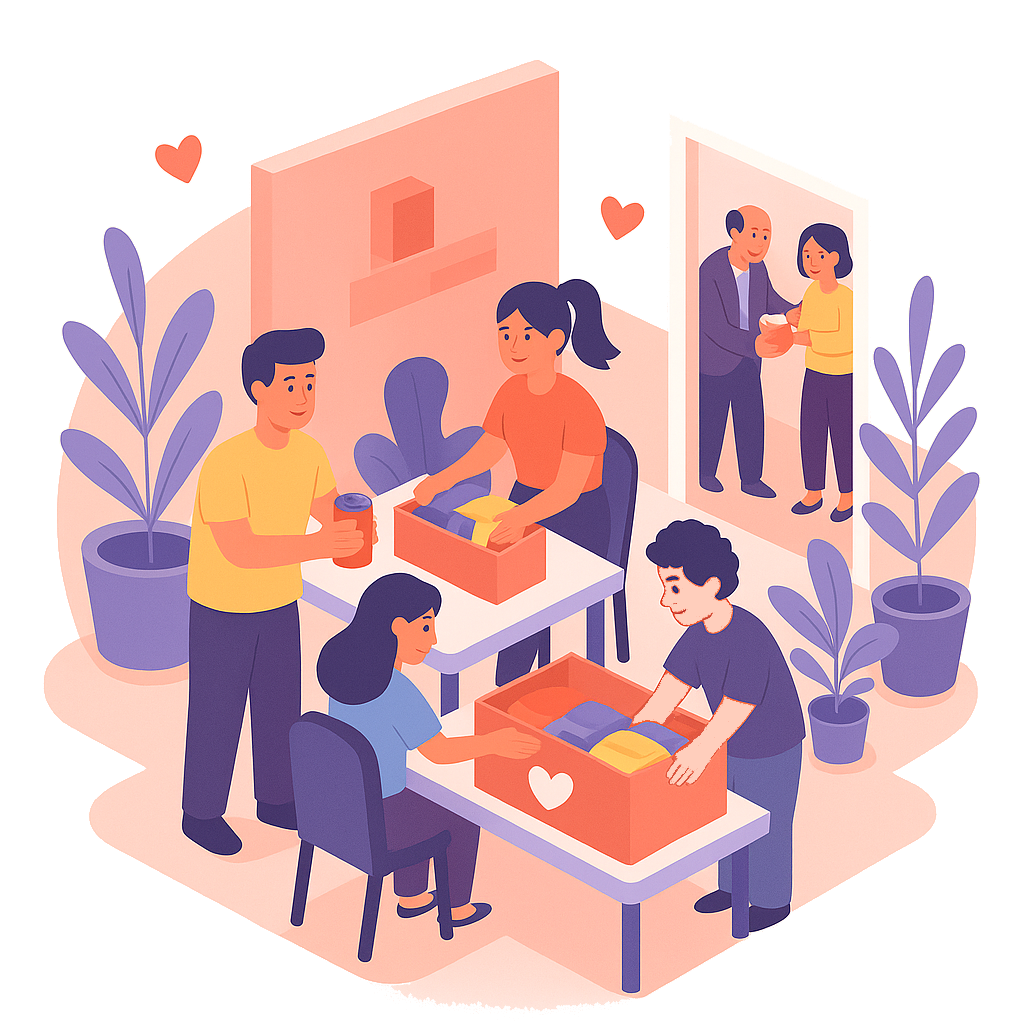 Волонтёры помогают в центре